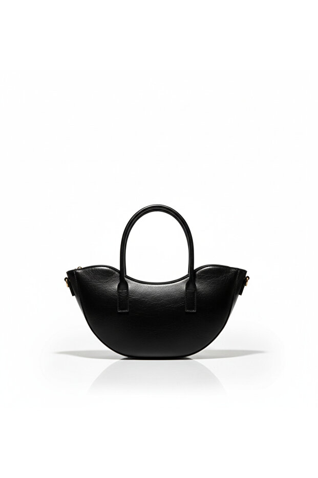 Montrea Black Oval Cut Women's Shoulder and Hand Bag
