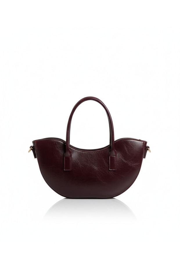 Montrea Burgundy Oval Cut Women's Shoulder and Hand Bag