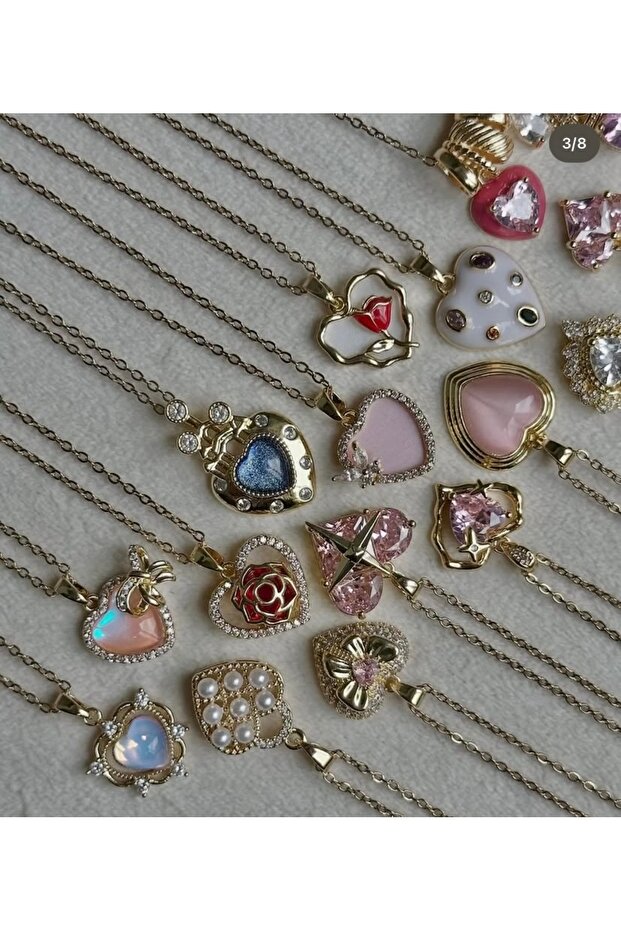 Pinterest çelik kalpli kolye - 4