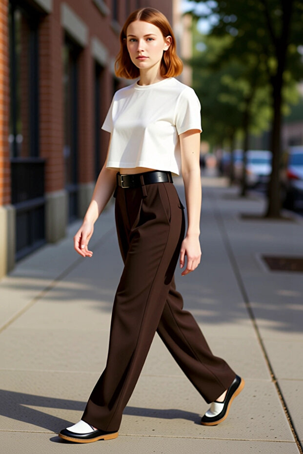 Women's Wide Leg Belted Woven Fabric Pants Functional Durable Quality Comfortable Casual