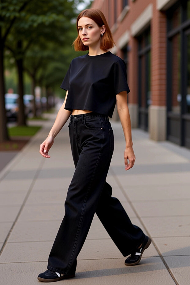 Women's High Waist Wide Leg Denim Pants Functional Durable Quality Comfortable Aesthetic