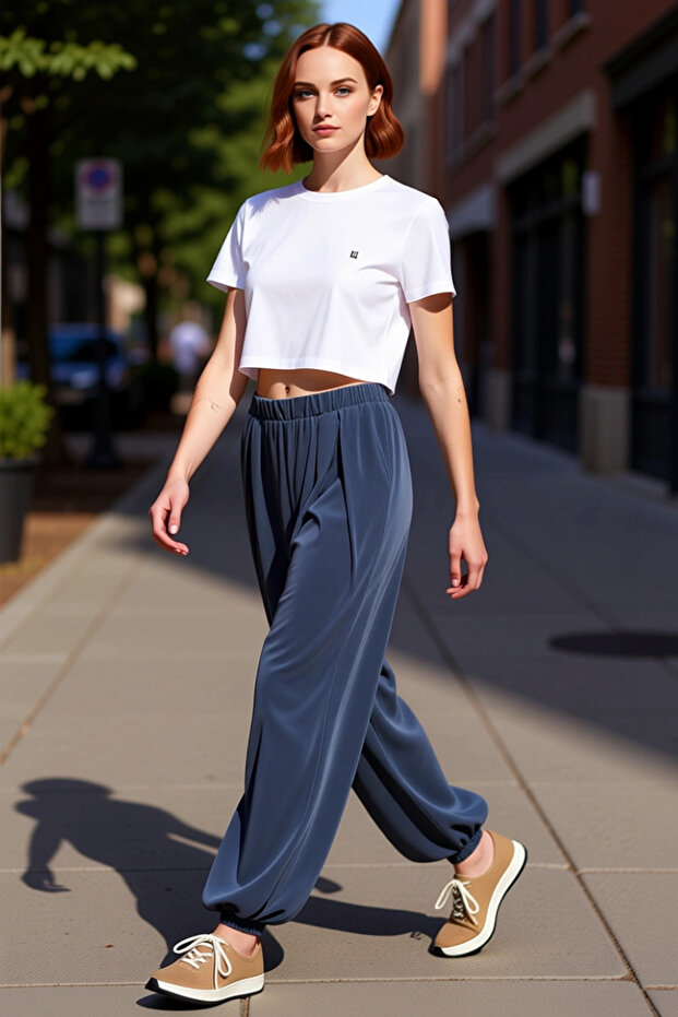 Women's Carrot Shalwar Knitted Trousers Anthracite Modal Blend Functional Durable Quality Stylish