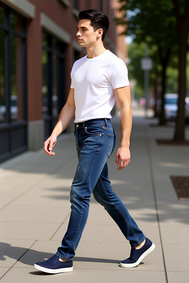 Men's Anthracite Nail Detailed Slim Fit Jean Pants Functional Durable Quality Comfortable