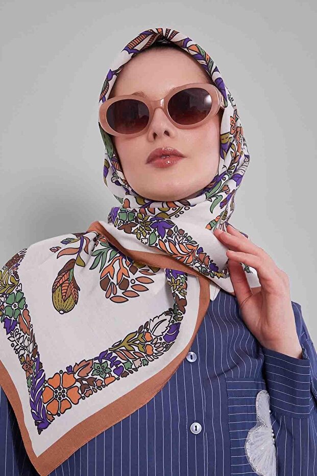 وشاح هالة بنمط أوراق زهرة البلاط - 2