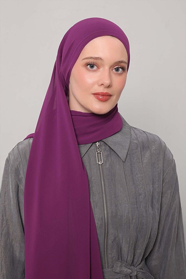 Dark Purple Lux Chiffon Shawl