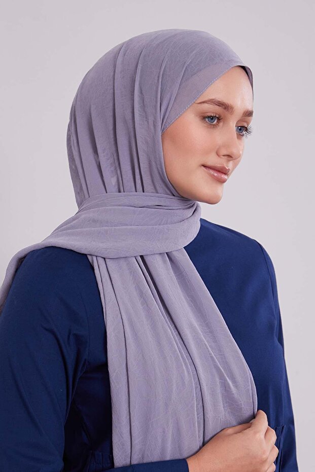 Gray Frozen Crepe Shawl