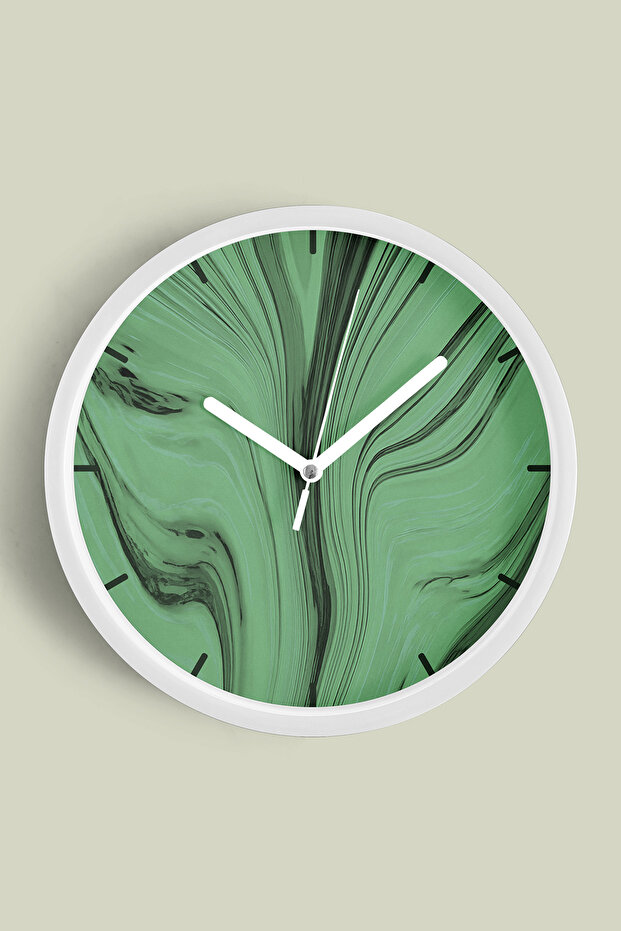 Modern Artistic Color Waves Wall Clock - 42cm - White Case with Glass Front - Silent Mechanism