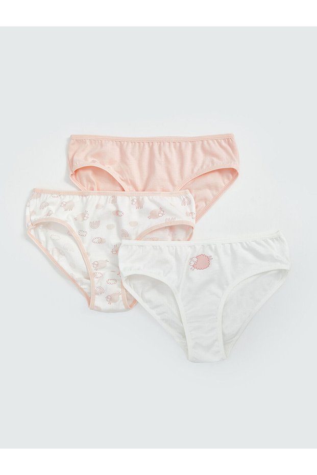 Lcw Kids Printed Girl's Panties 3-Piece