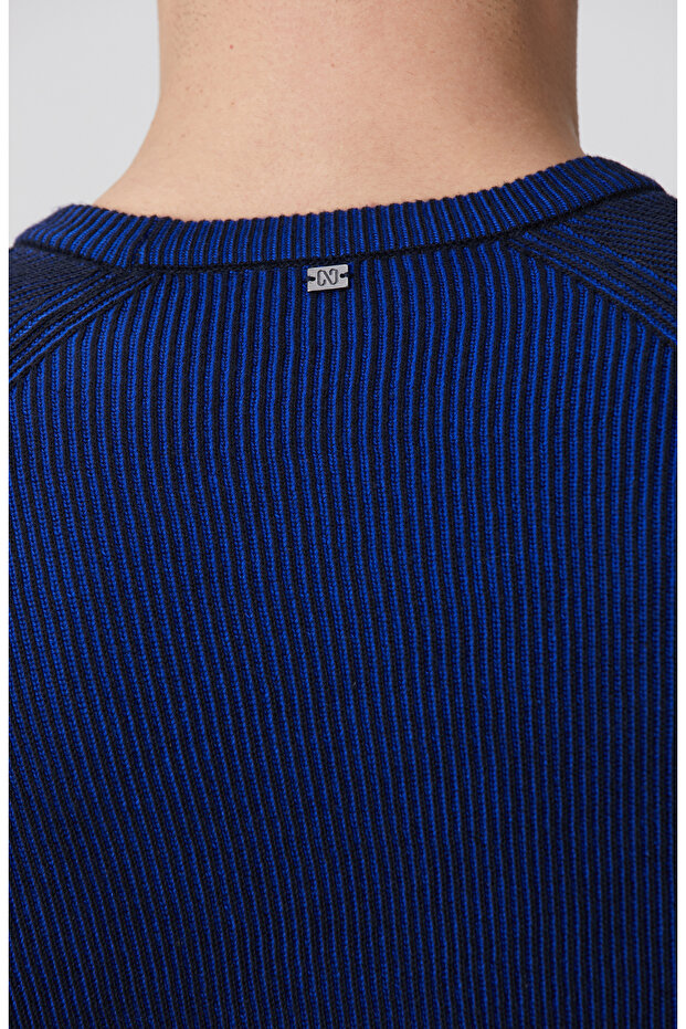 Lacivert Fitilli Kazak - 7