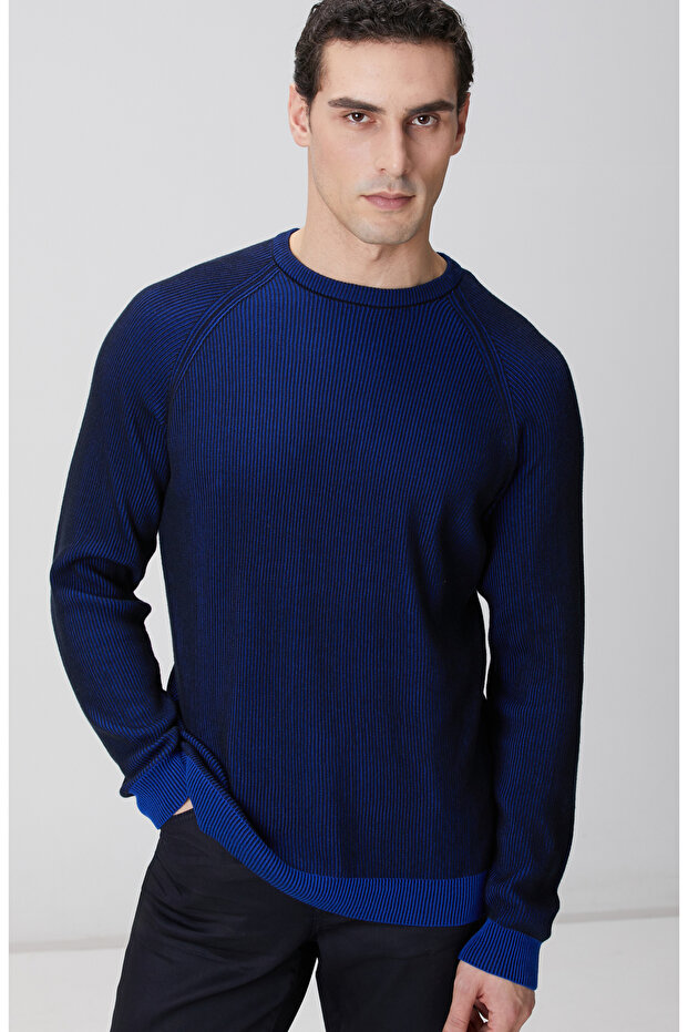 Lacivert Fitilli Kazak - 2