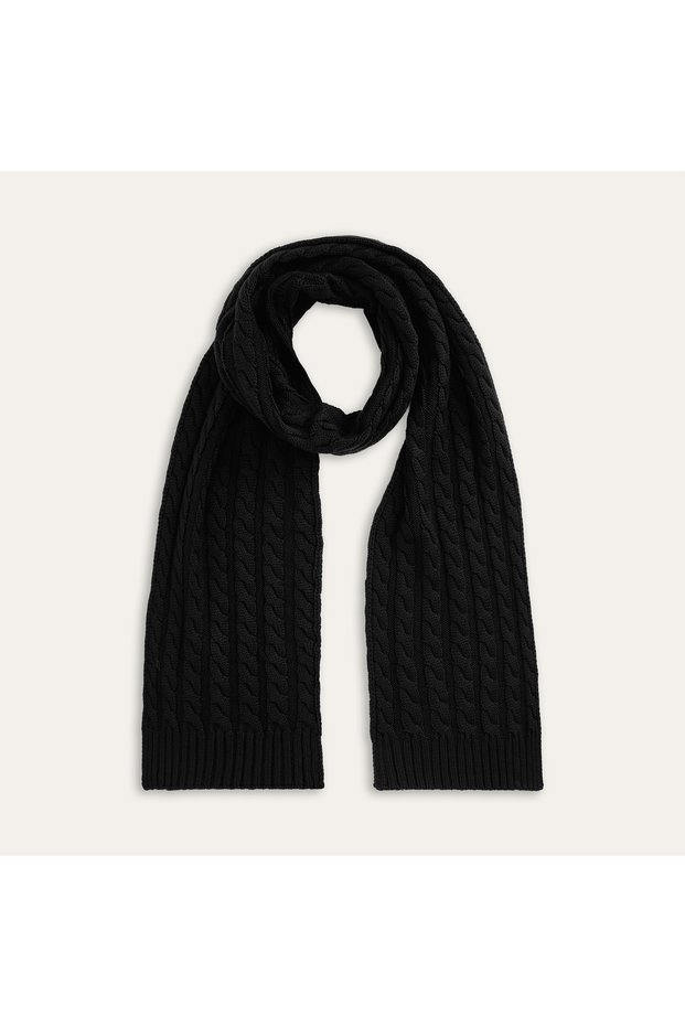 Women's Burgundy Wool Blend Knitted Scarf