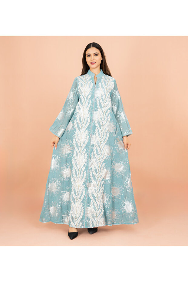 Luxury Foil Leaf Prints Elegant Jalabiya