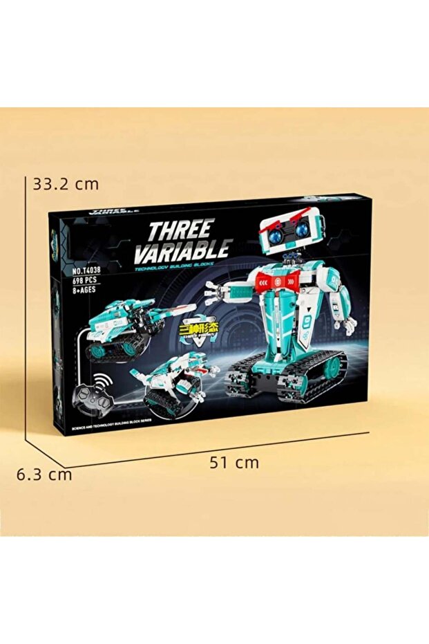 3 in 1 Robot Building Blocks - Remote Control (698 Pieces) - 2