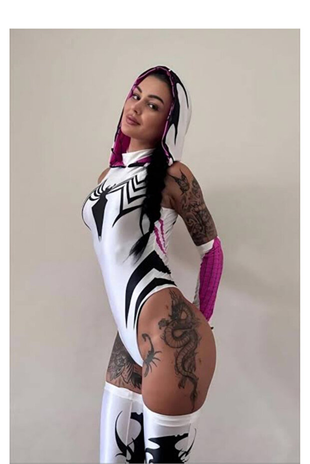 بدلة سبايدرمان ذات نمط العنكبوت مع أزرار كبس - 1