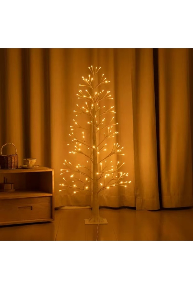 SD WORKS 1.5 Metre Boyunda 232 Led'li Beyaz Renkli Ağaç Lambader White Tree Led Işıklı Ağacı 150cm