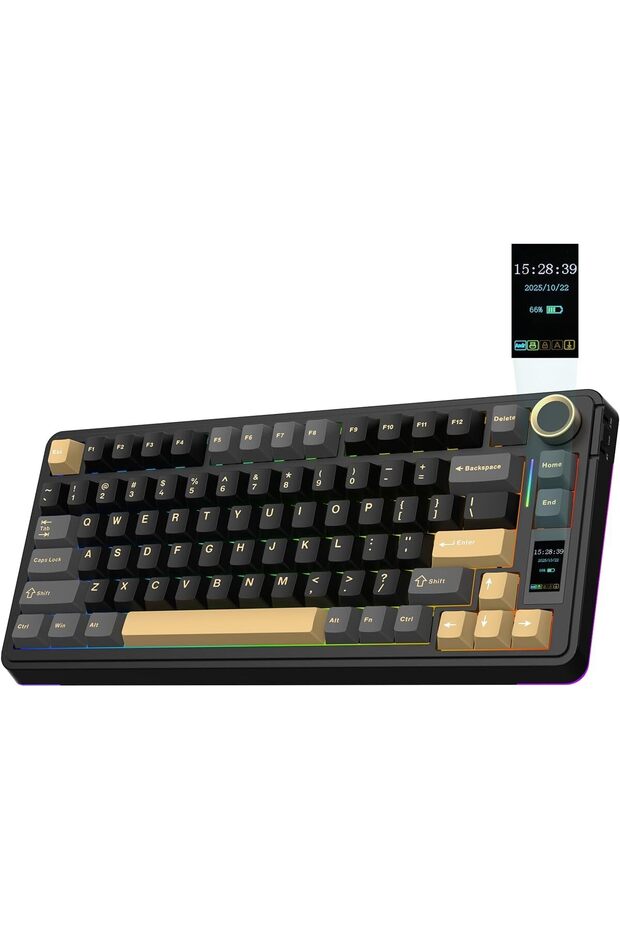 X AULA EA75 MAX Wireless Mechanical Keyboard (75%, Black, Silent Cotton Candy)