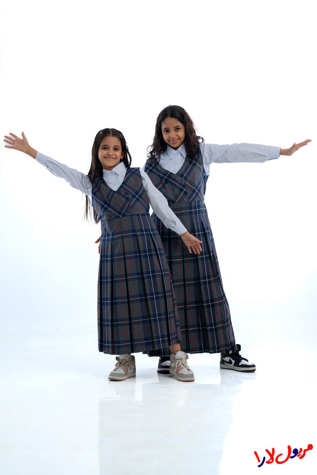 مريول كحلي رصاصي كاروهات موديل اربعة زرار - 5