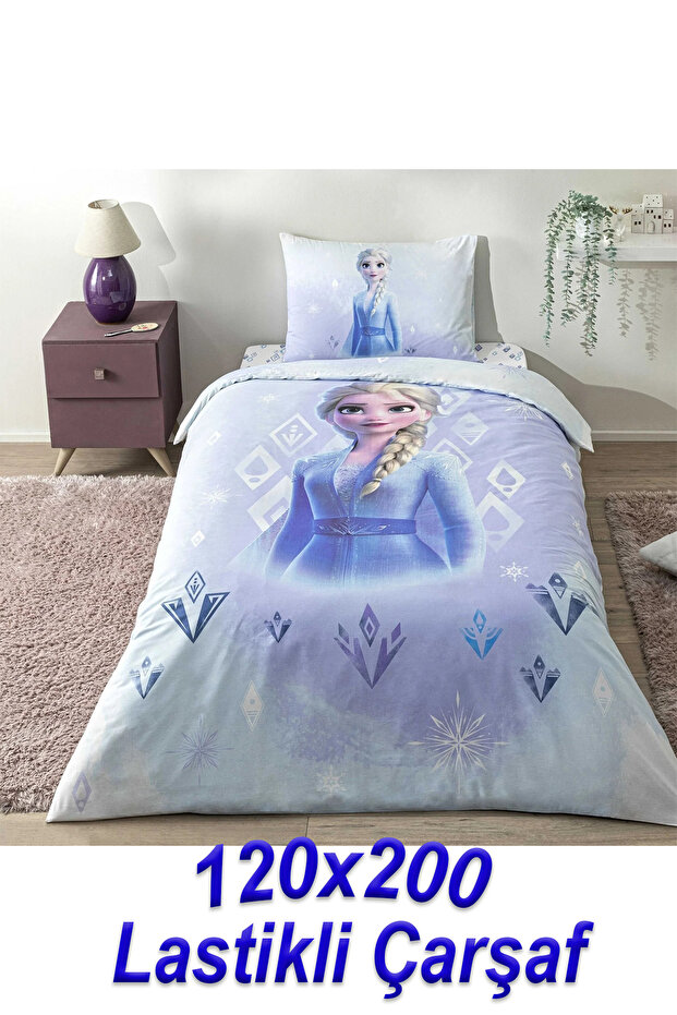 Licensed Disney Frozen Diamond Queen Size Single Cotton Duvet Cover Set 120X200 Fitted Sheet