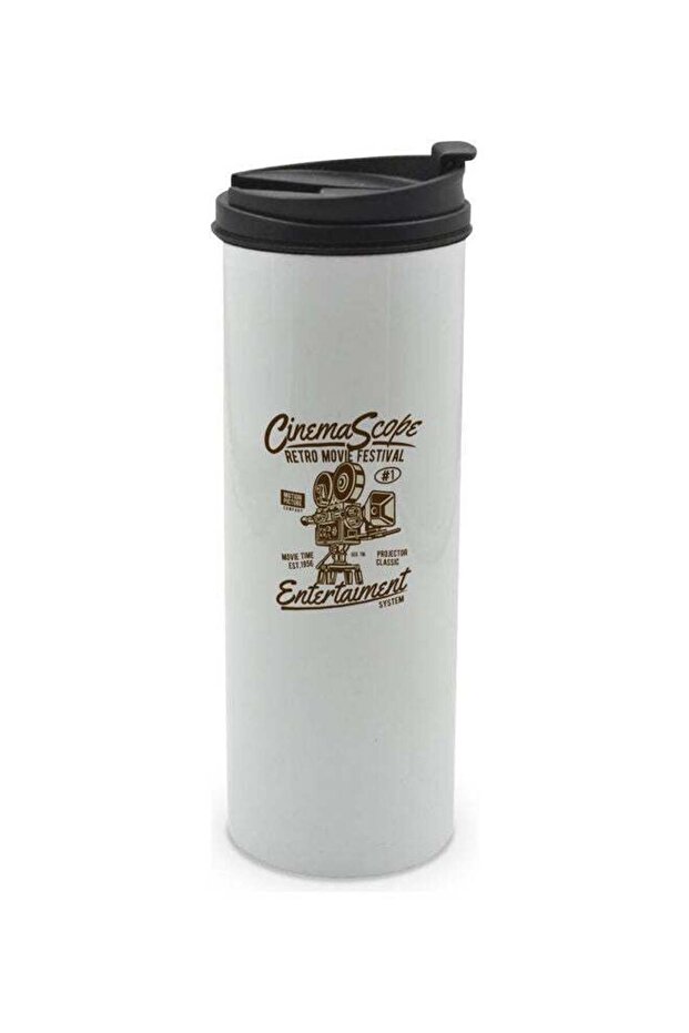 Cinema Scope Printed Tumbler With Lid Multicolour