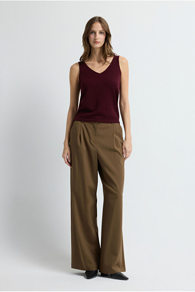 Askılı Yün Triko Bluz - 3