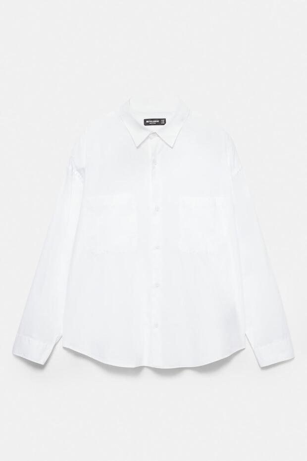 Uzun kollu poplin gömlek - 5