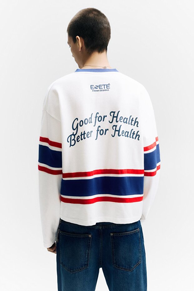 Numaralı panelli hokey tişörtü - 5