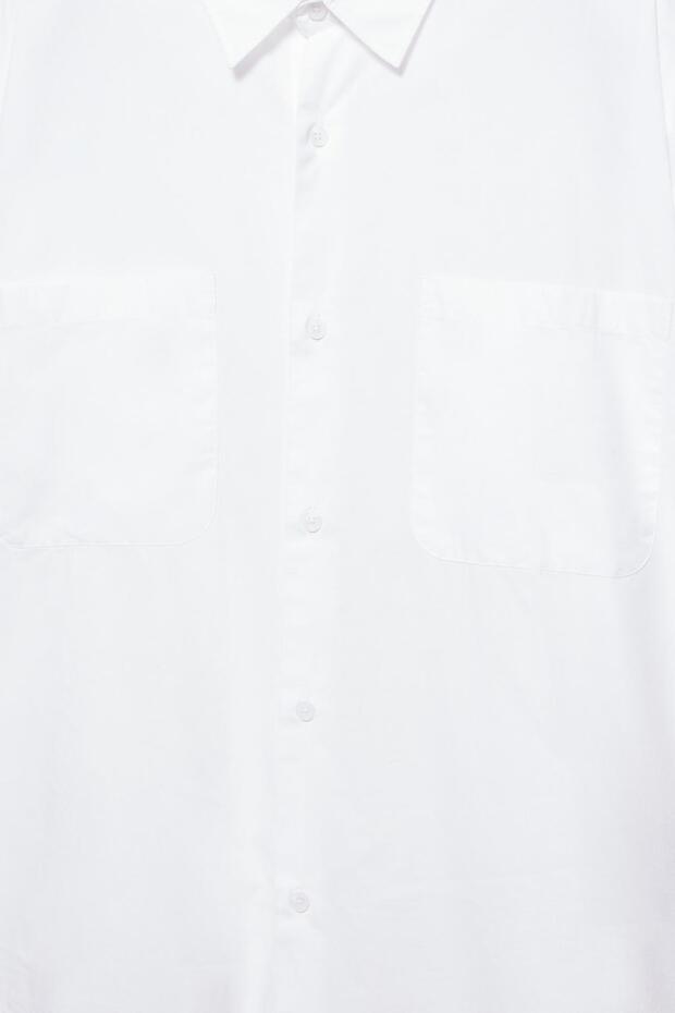 Uzun kollu poplin gömlek - 6