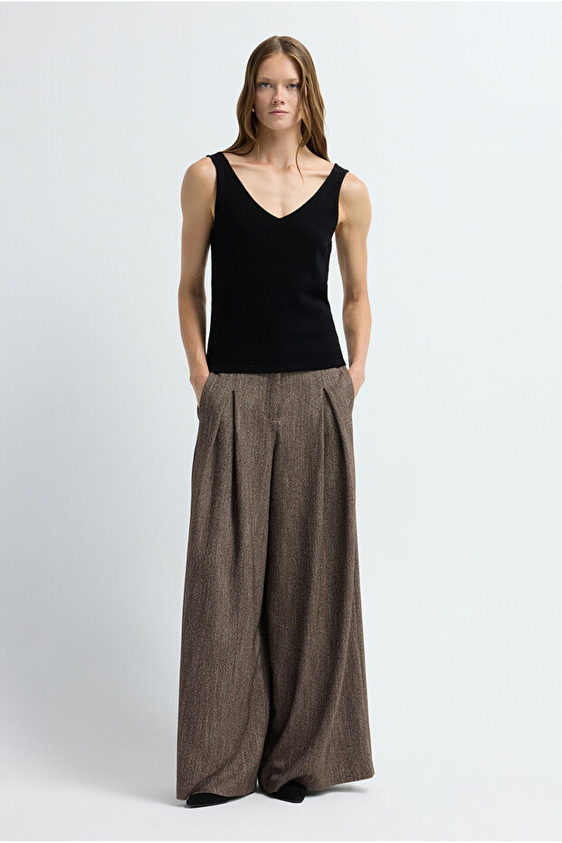 Askılı Yün Triko Bluz - 3