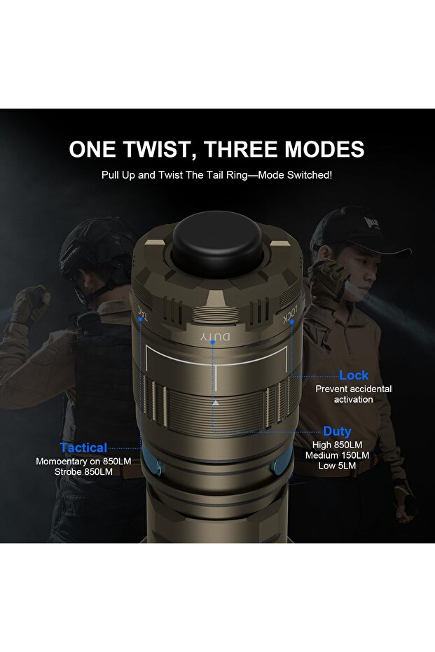 T4 Tactical Flashlight Rechargeable - 3