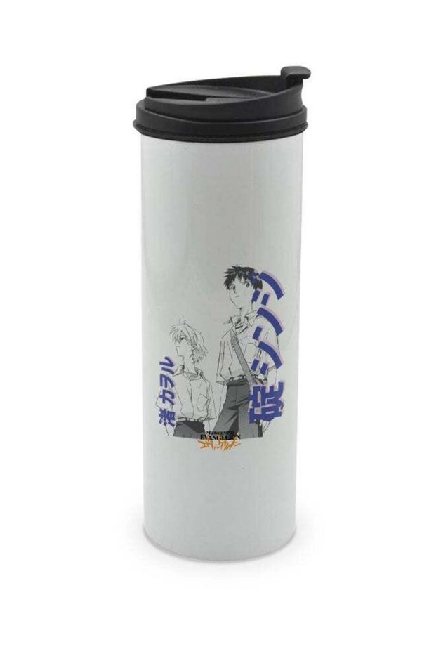 Neon Genesis Evangelion White Travel Tumbler (Kaworu Nagisa / Shinji Ikari)