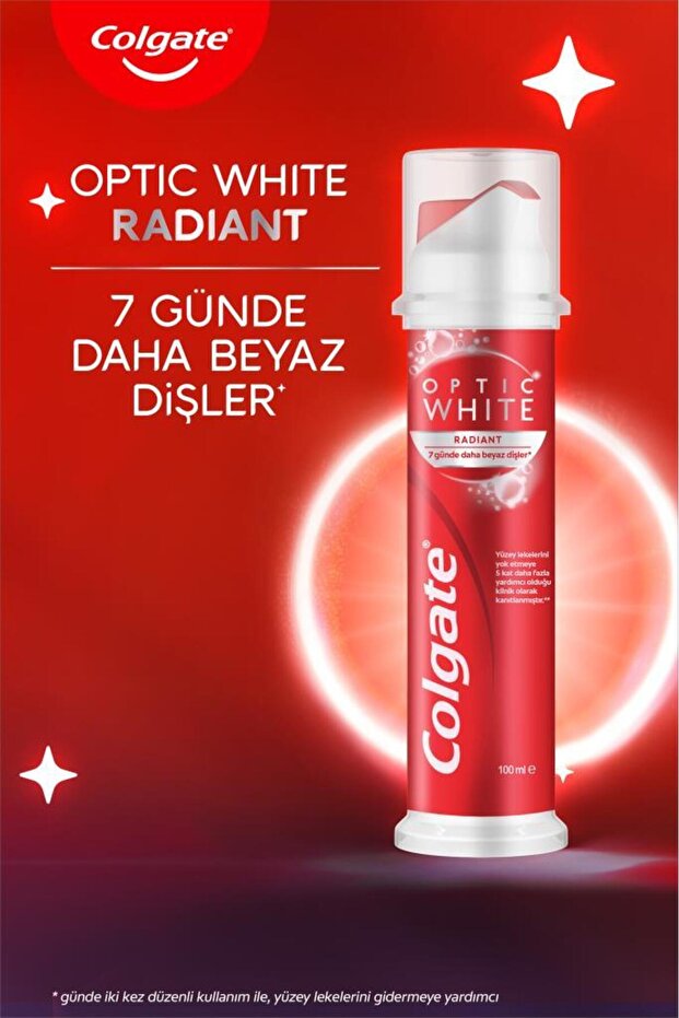 Optic White Radiant Pump Diş Macunu 100 ml Beyazlatıcı Ağız Bakımı Ağız Hijyeni Diş Temizliği - 2