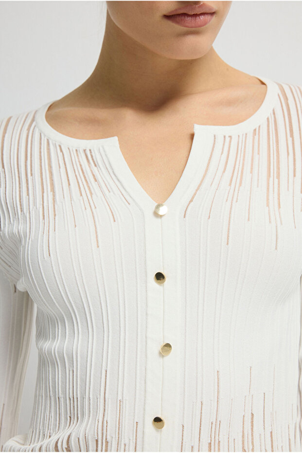 Ajurlu Triko Bluz - 3