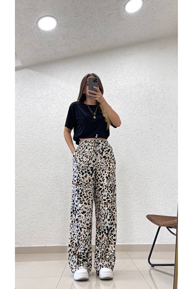 PANTALONI CU MODEL LEOPARD LUMINOUS - 1