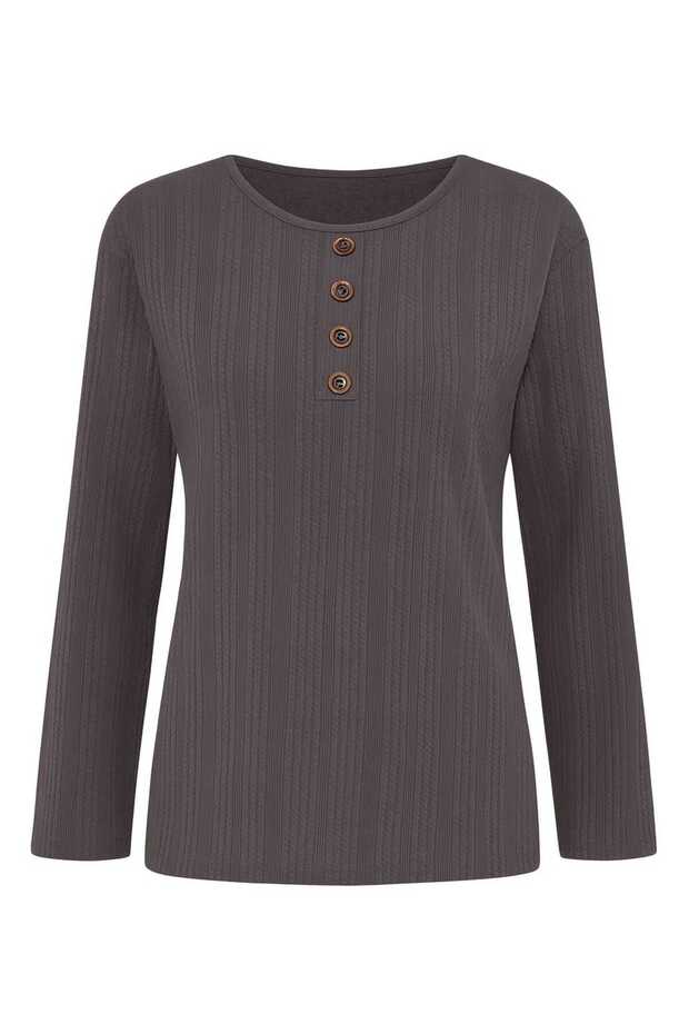 Women's Stretch Fabric Winter Knitwear for Middle-Aged and Older Women Gray Mother Combed Cotton Blouse New Season Twisted Pattern