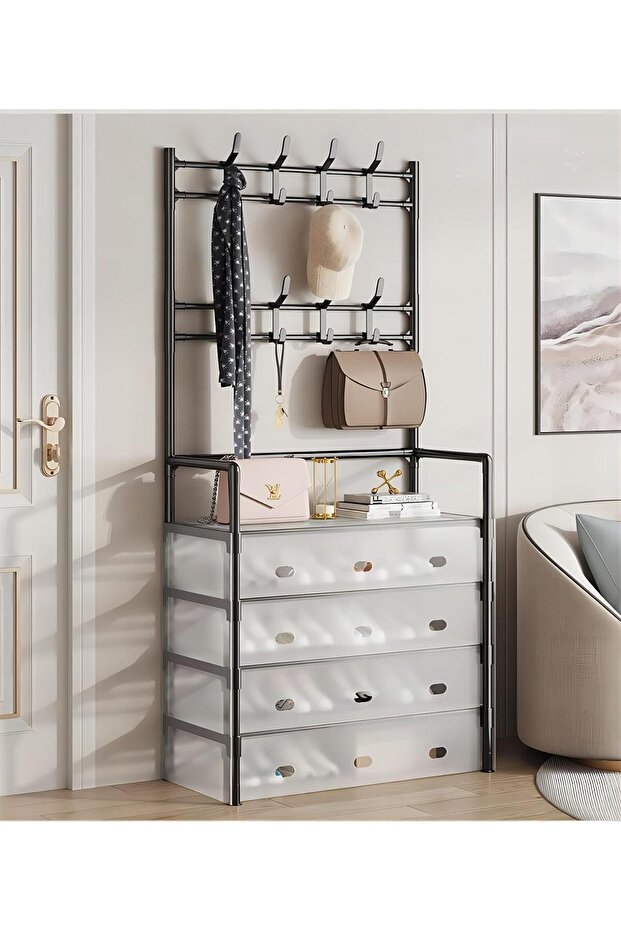 5-Tier Multi-layer Dustproof Shoe and Hat Rack
