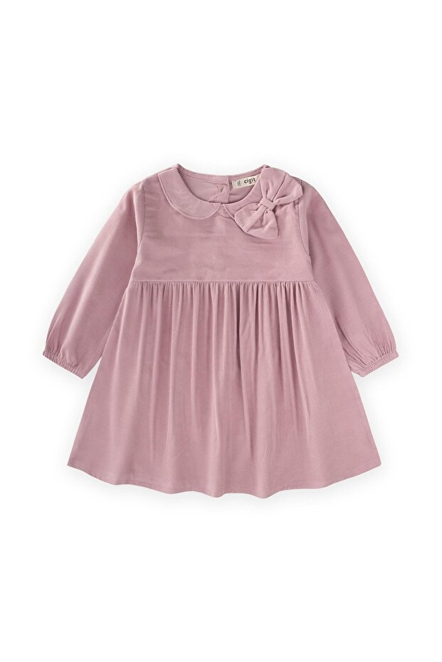 Velvet Dress 1-8 Years Powder Pink