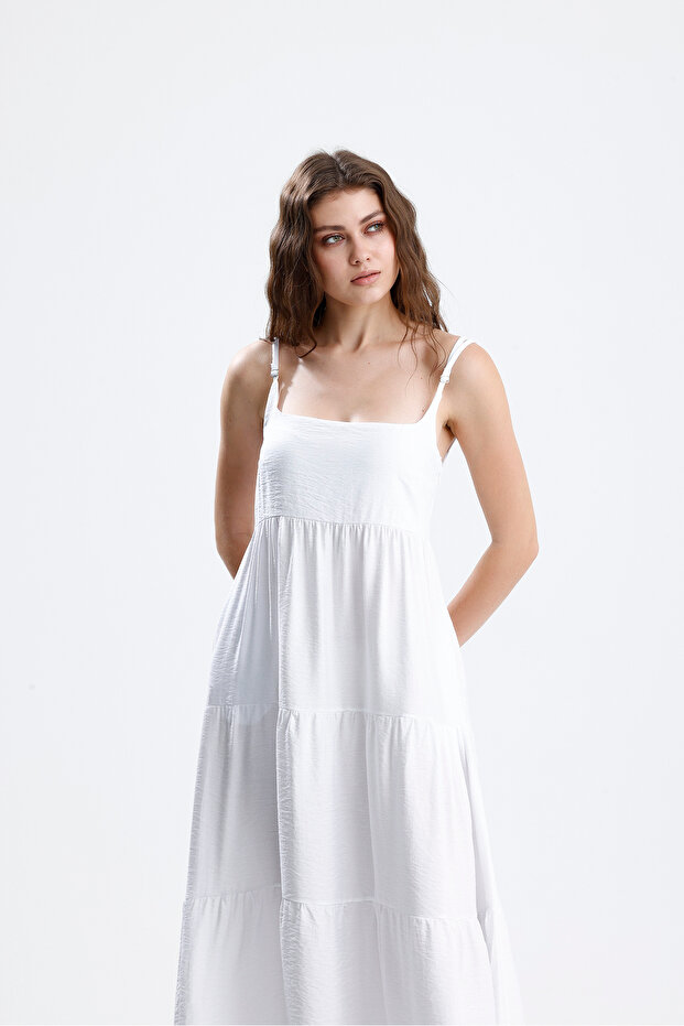 Rochie Midi Albă - 5