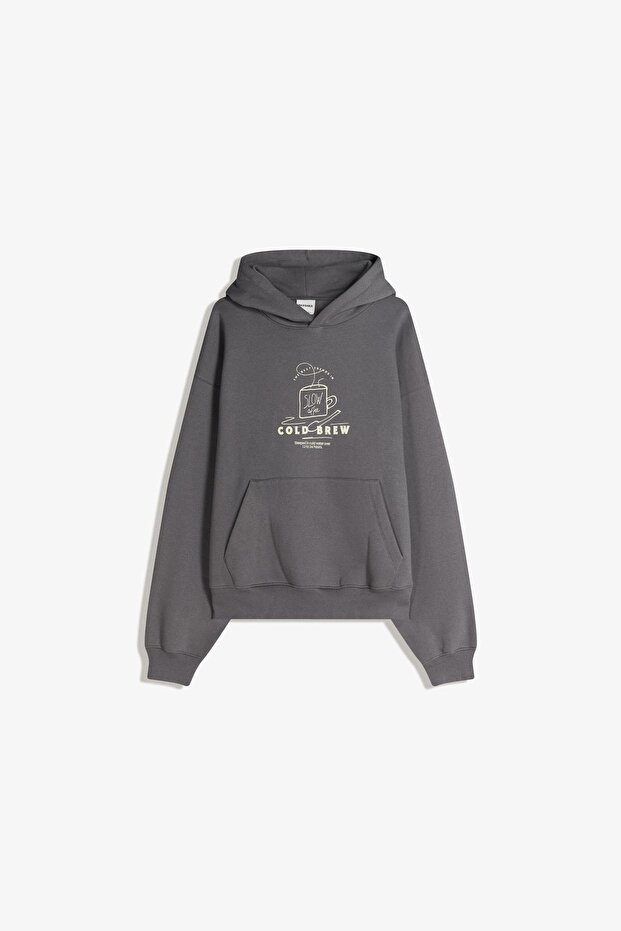 Baskılı Kapüşonlu Sweatshirt - 2