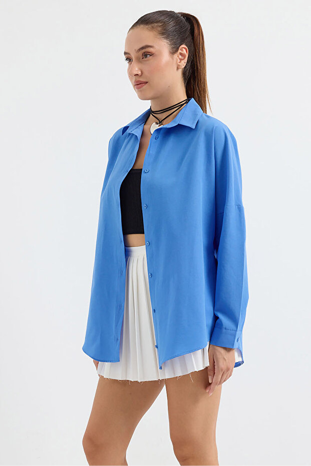 BASİC OVERSİZE UZUN GÖMLEK - 1