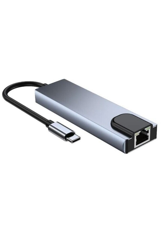 Type-C 5-in-1 Multiplier Hub with 4K HDMI + USB 3.0*2 + Ethernet Input