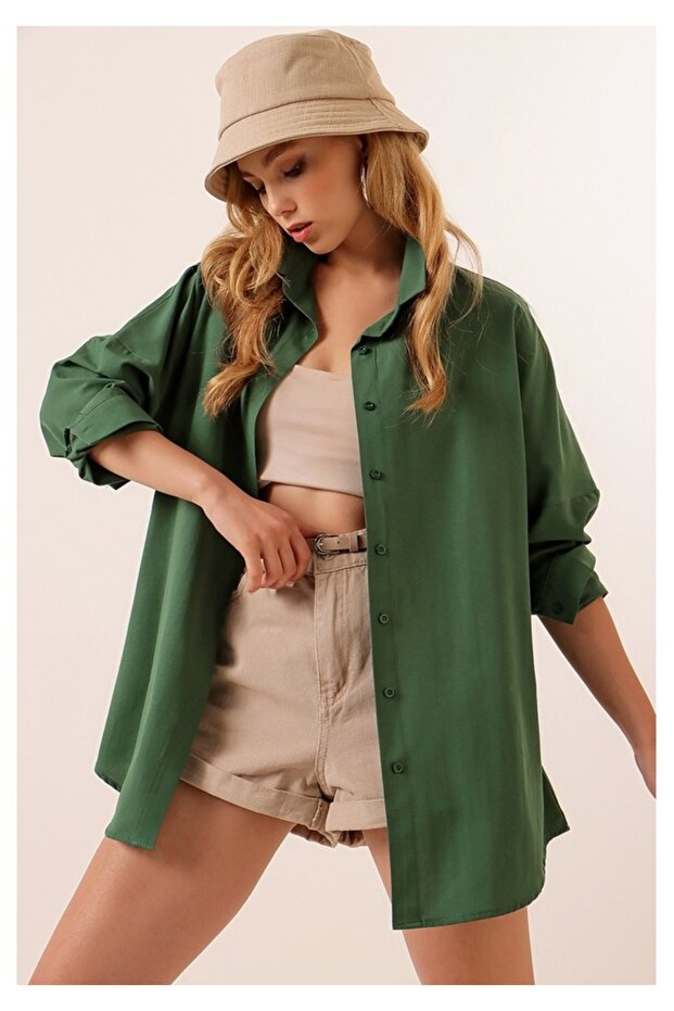 BASİC OVERSİZE UZUN GÖMLEK - 3