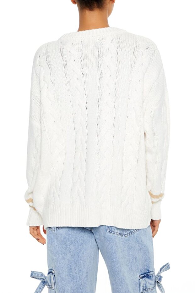 Çizgili Triko Kazak - 3