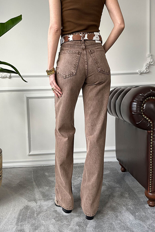 Pipe Leg Jeans - Camel - 5
