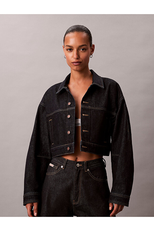 Cropped Denim Jacket - 6