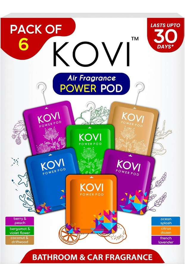 Air Fragrance Power Pod for Bathroom and Car, Long-Lasting Fragrance, Infused with Essential Oi