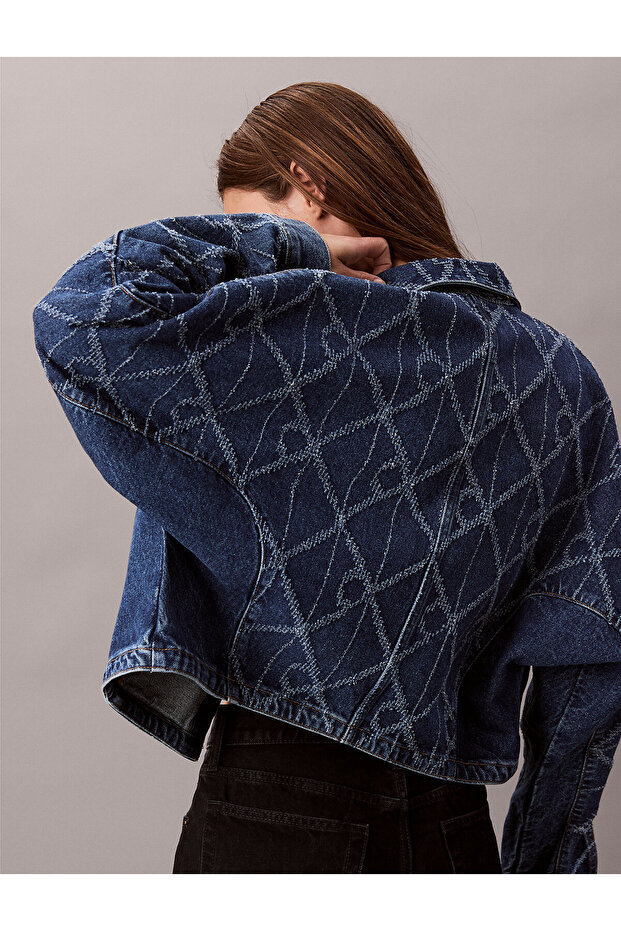 All-Over Logo Denim Jacket - 4