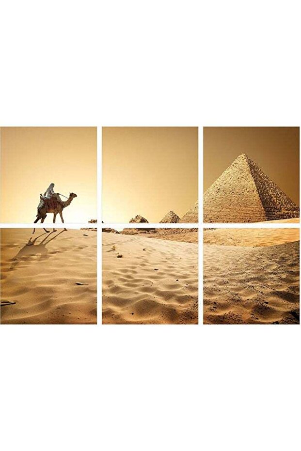 لوحة فنية جدارية متعددة الألوان بدون إطار، مكونة من 6 قطع