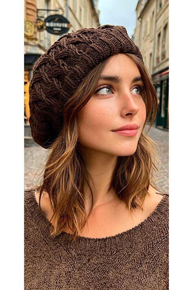 Double Layer Knitted Painter Beanie - 1