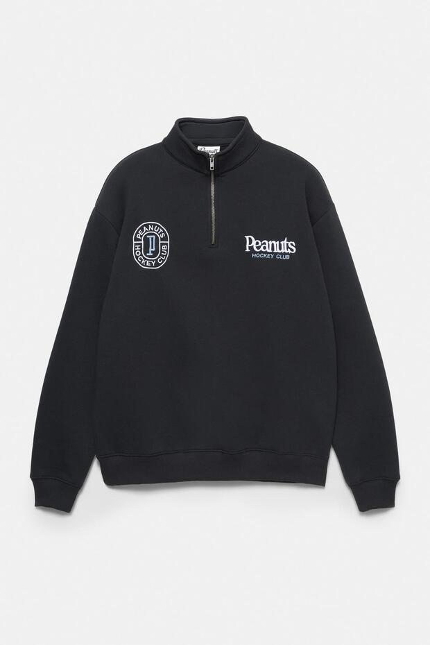 Fermuarlı dik yaka Peanuts sweatshirt - 6