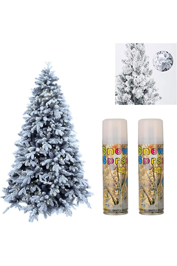 YU WELL White Snow Spray & Crazy Ribbon Party Spray, Realistic Vanishing Snow Effect, 250ML (1 Piece